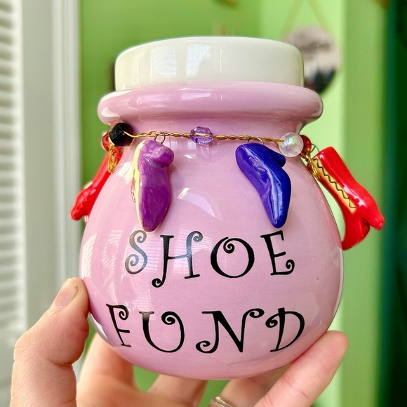 Other - Vintage Shoe Heel Boots Fund Piggy Bank Money Saver Ceramic Jar